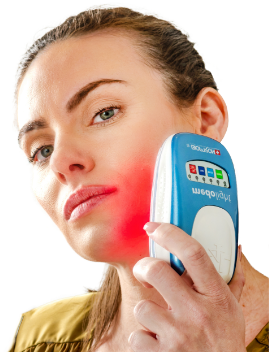 Woman with Medolight device